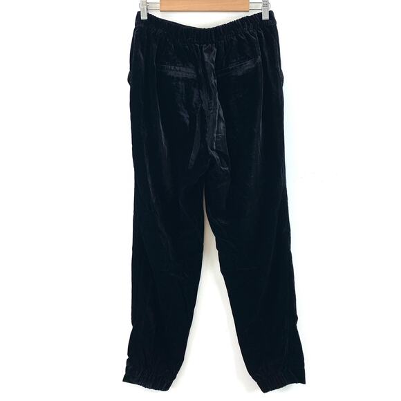 Boden Velvet Velour Tapered Straight Leg Trouser Pant Black Size 6 Regular - Picture 5 of 7
